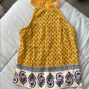 Yellow High Neck Top